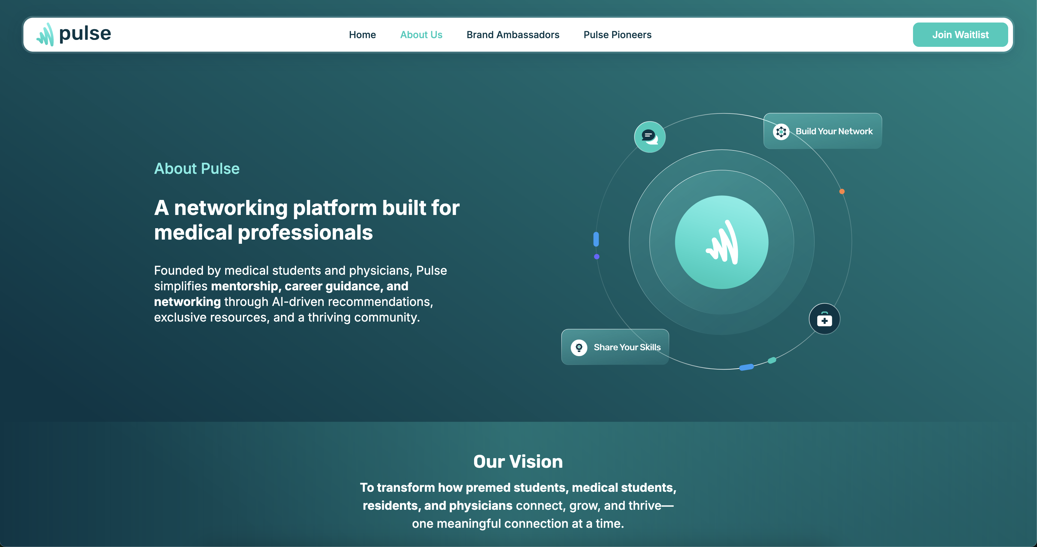 Pulse landing page screenshot 2